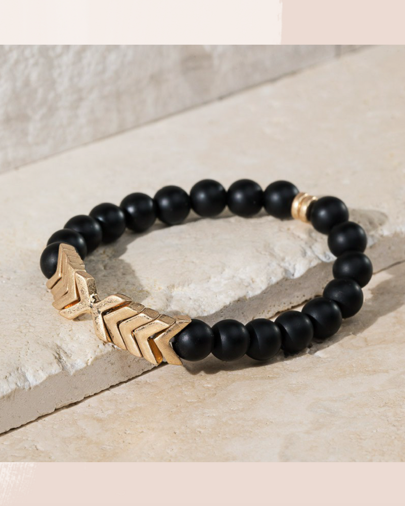Chevron & Stone Bracelet