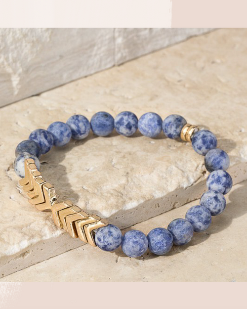 Chevron & Stone Bracelet