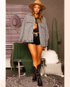 Houndstooth Jacket with Fringe Details