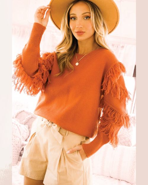 Tassle Sleeve Sweater