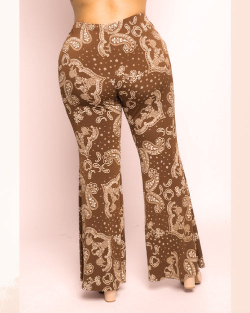 Paisley Flare Leg Pants | Plus Size